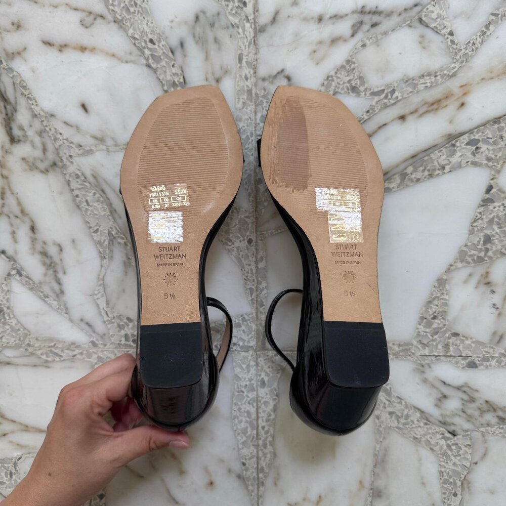 Stuart Weitzman Womens Nudist Curve Heel Black Pa… - image 8